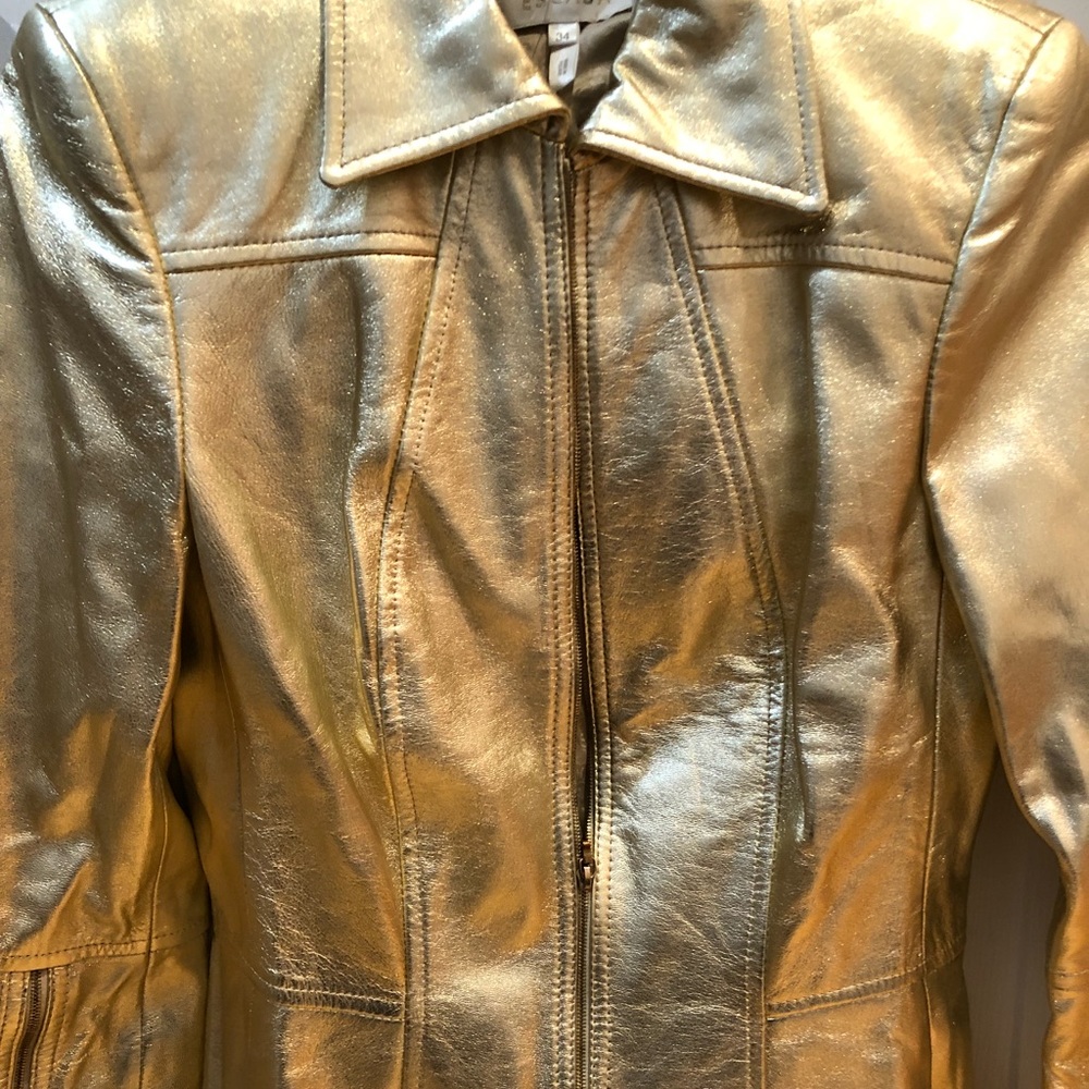 ✨HP✨Gold Escada Jacket 34 - Picture 6 of 8